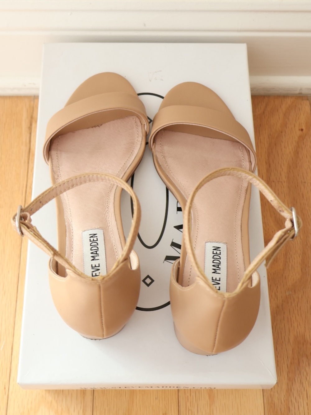 Steve Madden Irenee Blush Nude Block Heel Ankle Strap Sandals Size 7.5 - Picture 6 of 10